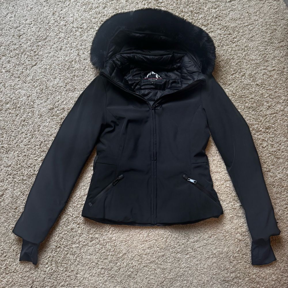GSOU Snow HIDA Ski Jacket Black Down Insulated Waterproof Size Small
